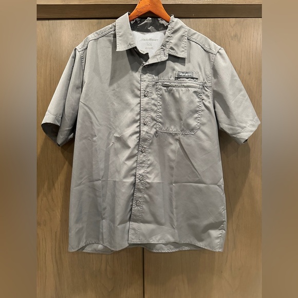 Eddie Bauer Other - 🧡 Eddie Bauer men’s gray tech woven button up shirt size L 🧡
